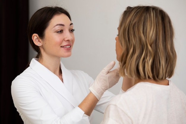 Patient consulting her doctor