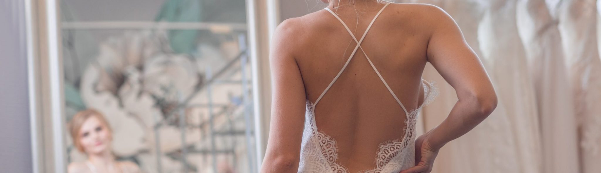 girl on a bridal gown