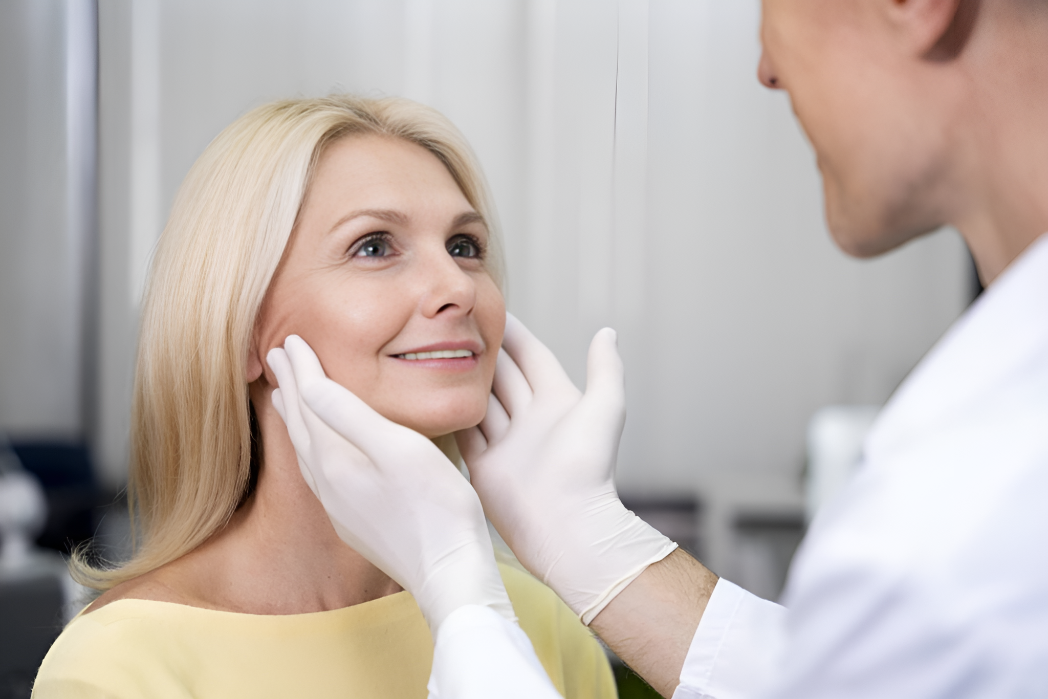 doctor inspecting patient

