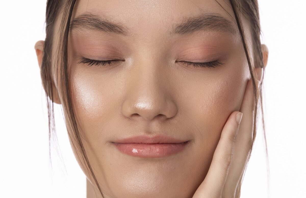 Front view korean woman posing in studio