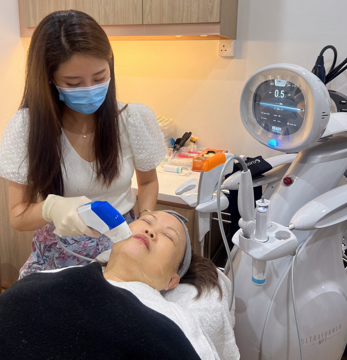 HIFU treatment in progress